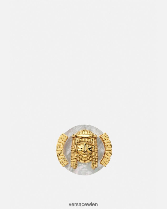 Weiß La Maschera Perlmuttring Versace Männer Zubehör 8N4XJD1695