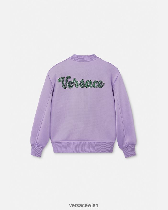 lila Bomberjacke mit Logo Versace Kinder Kleidung 8N4XJD2016