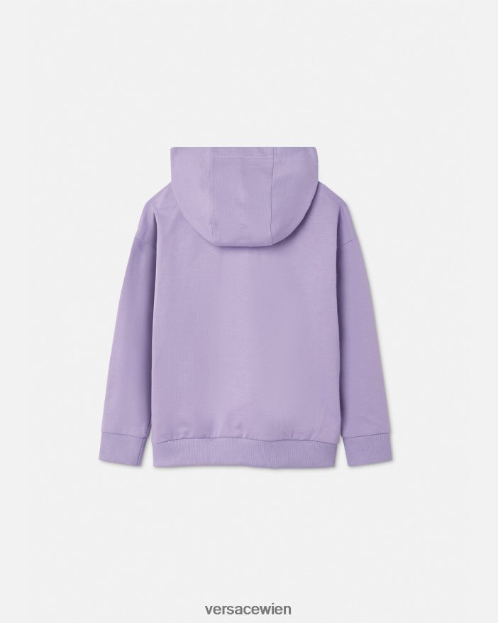 lila Kapuzenpullover mit Sicherheitsnadel Versace Kinder Kleidung 8N4XJD2009