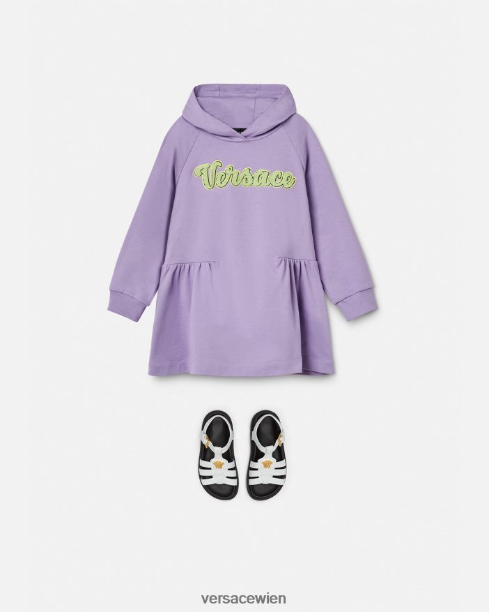 lila Sweatshirtkleid mit Logo Versace Kinder Kleidung 8N4XJD2013