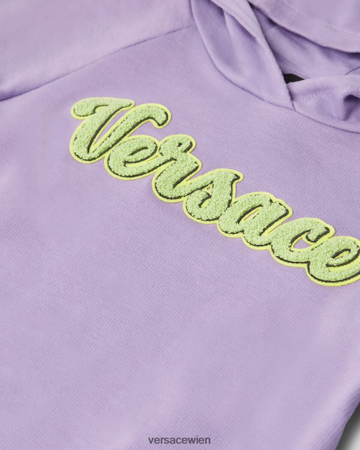 lila Sweatshirtkleid mit Logo Versace Kinder Kleidung 8N4XJD2013