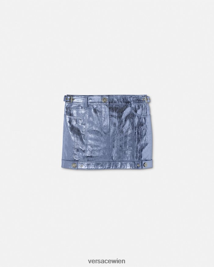 metallisch Minirock aus Metallic-Leder mit Medusa-Motiv Versace Frauen Kleidung 8N4XJD160