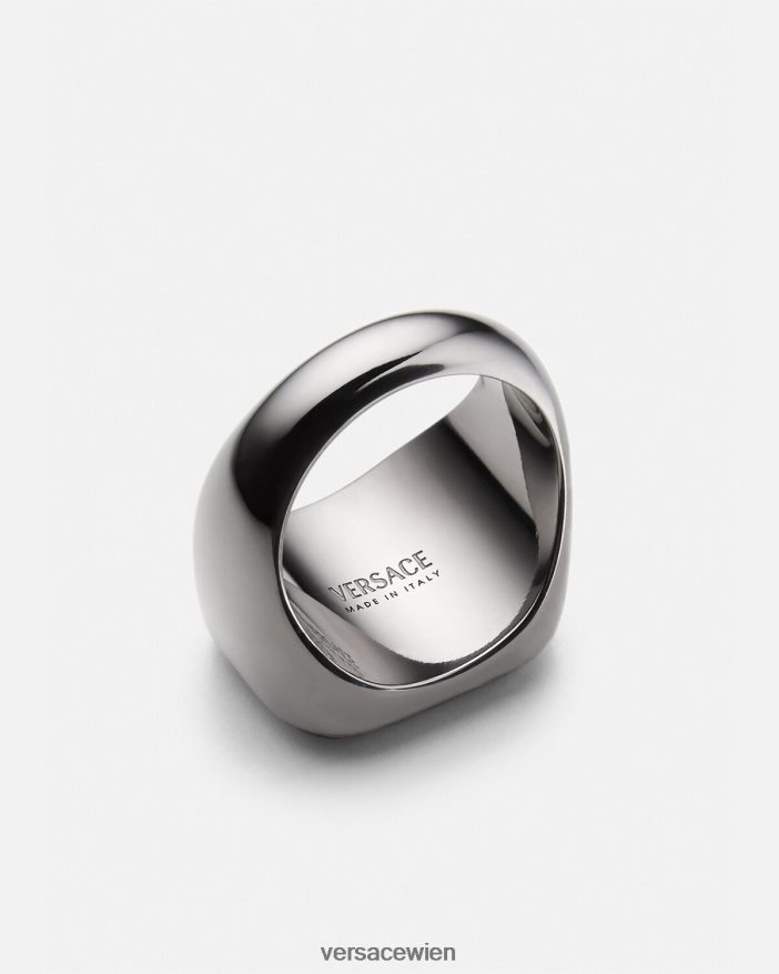 metallisch und rot Ring mit Uni-Logo Versace Männer Zubehör 8N4XJD1698