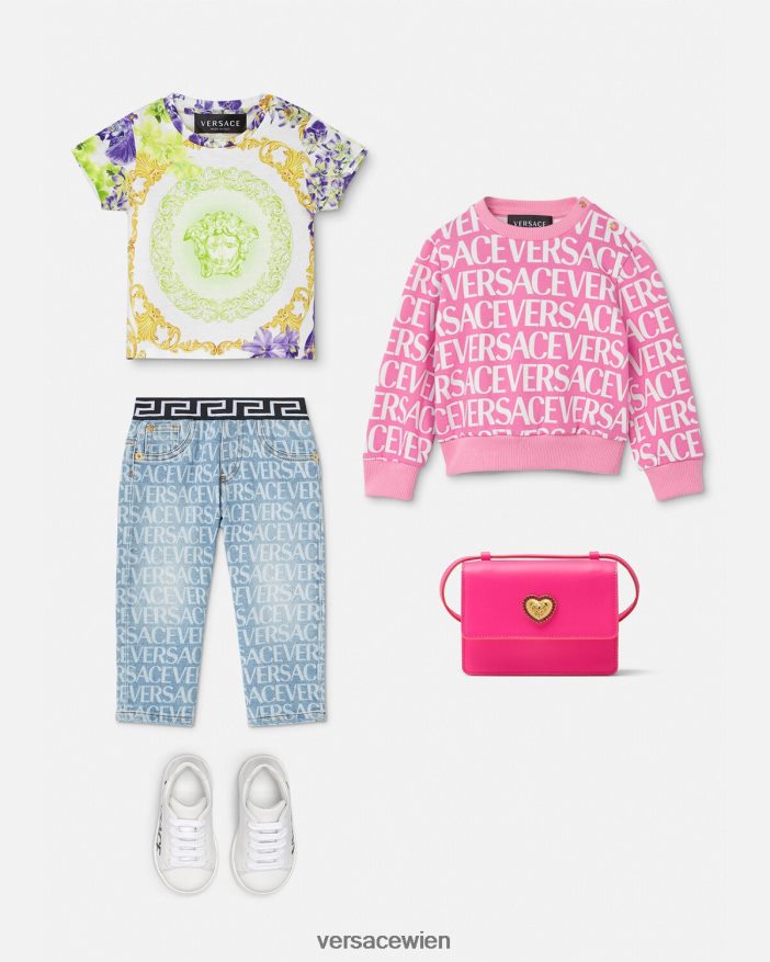 rosa  bedruckt Allover-Baby-Sweatshirt Versace Kinder Kleidung 8N4XJD1872