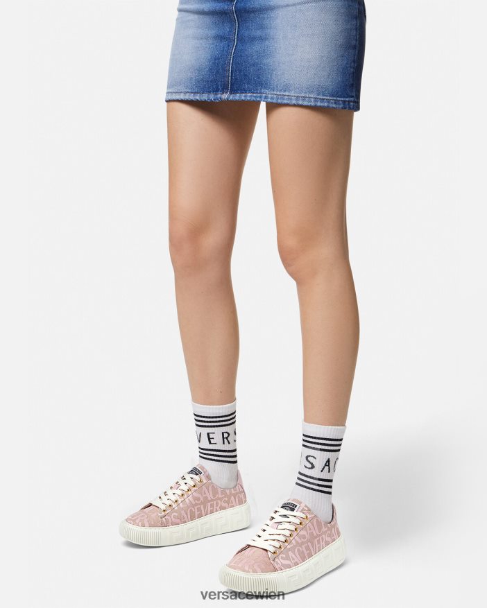 rosa  bedruckt Allover-Greca-Sneaker Versace Frauen Schuh 8N4XJD499