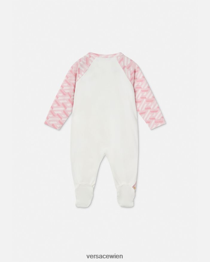 rosa  weiß Baby-Schlafanzug mit Medusa la Greca Versace Kinder Kleidung 8N4XJD1831
