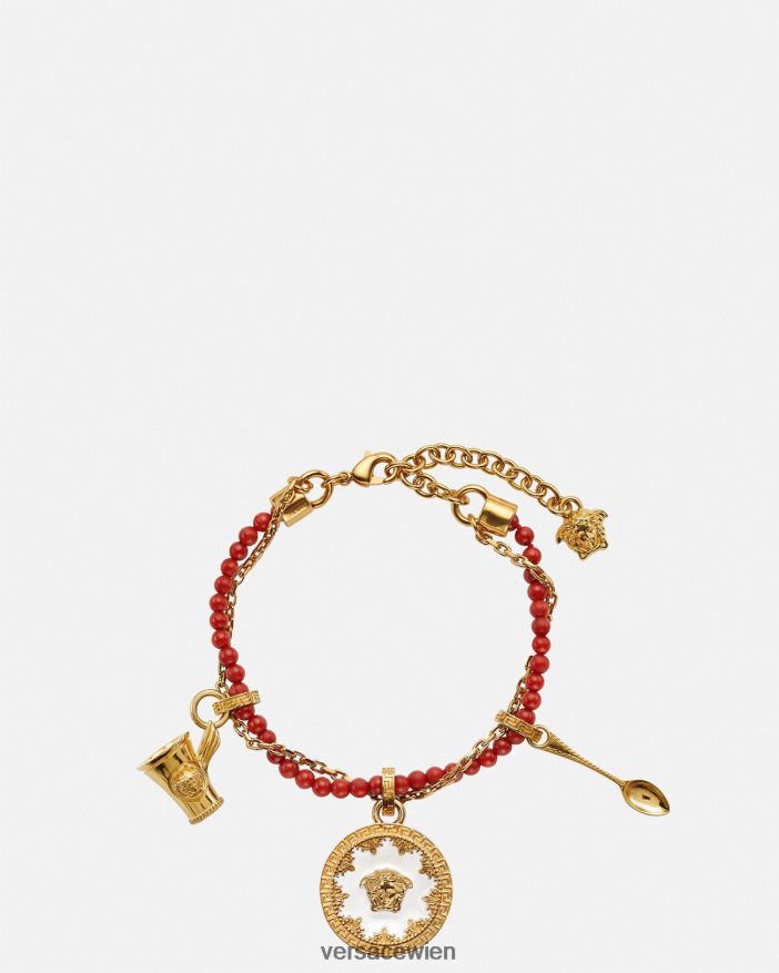 rotes Gold Medusa-Besteckperlenarmband Versace Frauen Zubehör 8N4XJD820