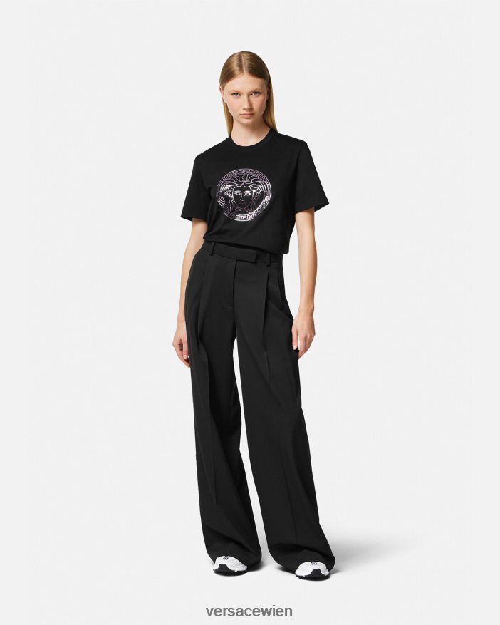 schwarz  rosa Medusa-T-Shirt Versace Frauen Kleidung 8N4XJD127