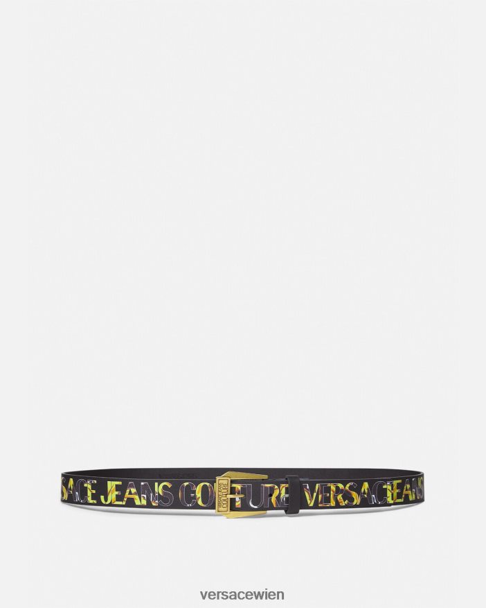 schwarzes Gold Couture-Gürtel mit Logo Versace Männer Zubehör 8N4XJD2498