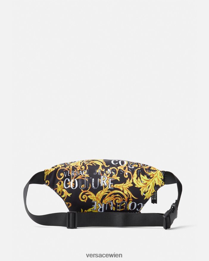 schwarzes Gold Couture-Gürteltasche mit Logo Versace Männer Taschen 8N4XJD2495
