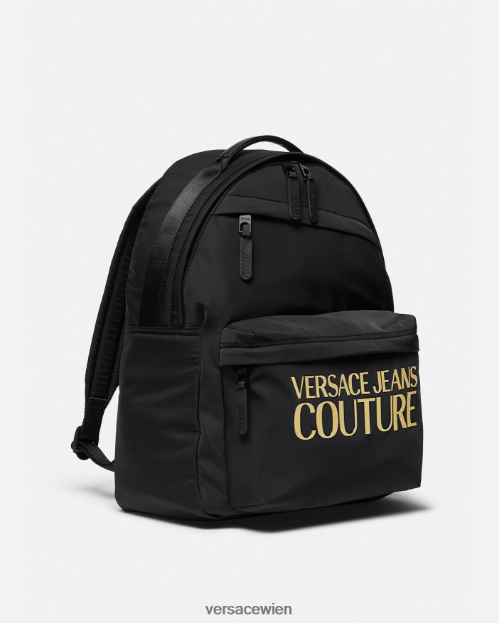 schwarzes Gold Couture-Rucksack mit Logo Versace Männer Zubehör 8N4XJD2492