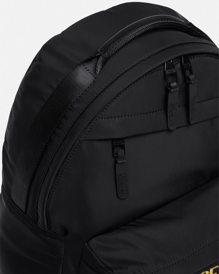 schwarzes Gold Couture-Rucksack mit Logo Versace Männer Zubehör 8N4XJD2492