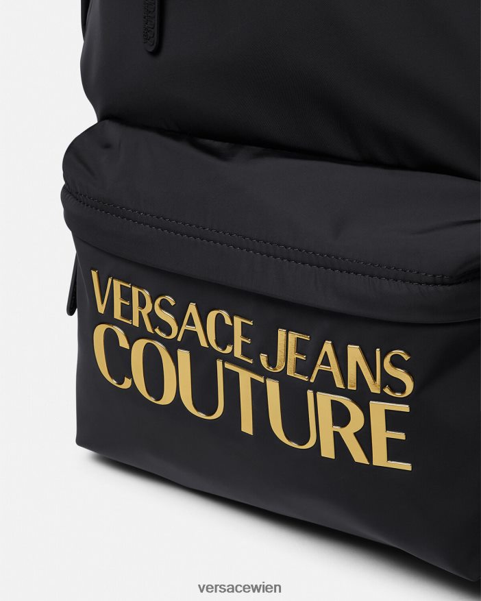 schwarzes Gold Couture-Rucksack mit Logo Versace Männer Zubehör 8N4XJD2492