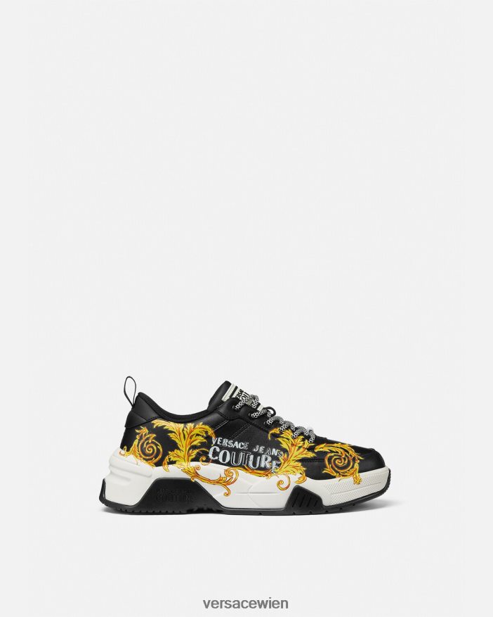 schwarzes Gold Couture-Sneaker mit Stargaze-Logo Versace Männer Schuh 8N4XJD2462