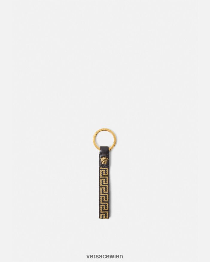 schwarzes Gold Greca-Schlüsselanhänger Versace Männer Zubehör 8N4XJD1656