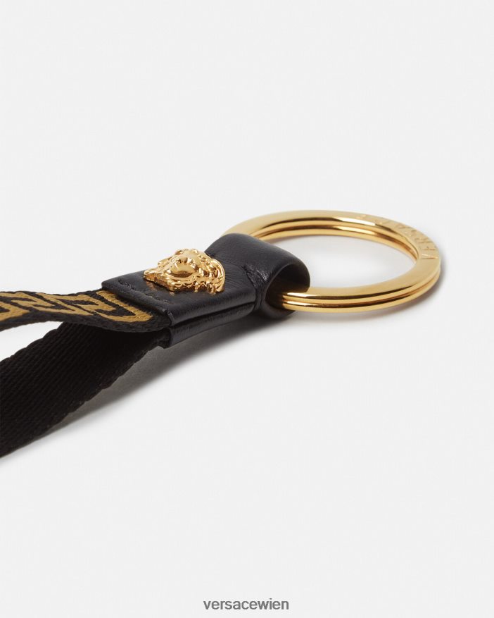 schwarzes Gold Greca-Schlüsselanhänger Versace Männer Zubehör 8N4XJD1656