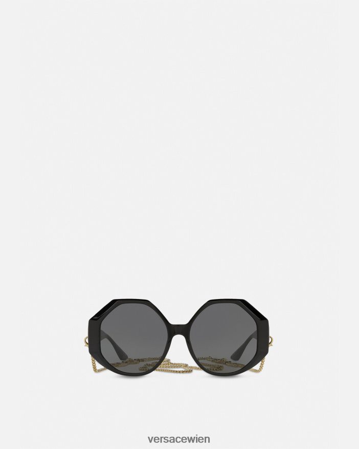schwarzes Gold Greca-Sonnenbrille Versace Frauen Zubehör 8N4XJD677