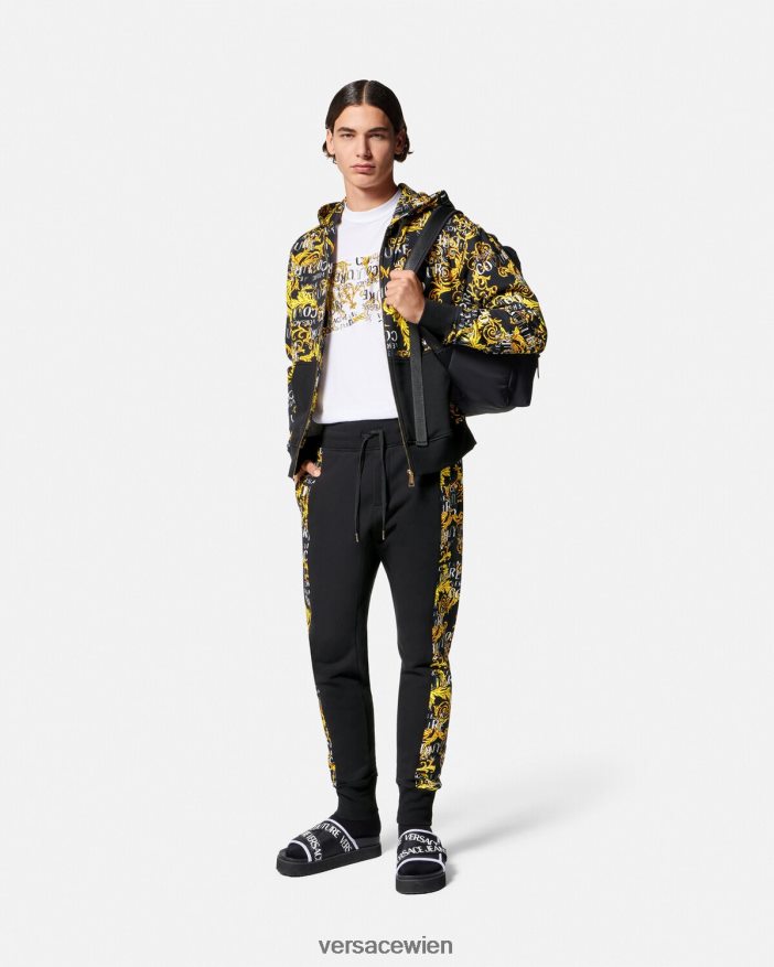 schwarzes Gold Jogginghose mit Logo-Couture Versace Männer Kleidung 8N4XJD2427