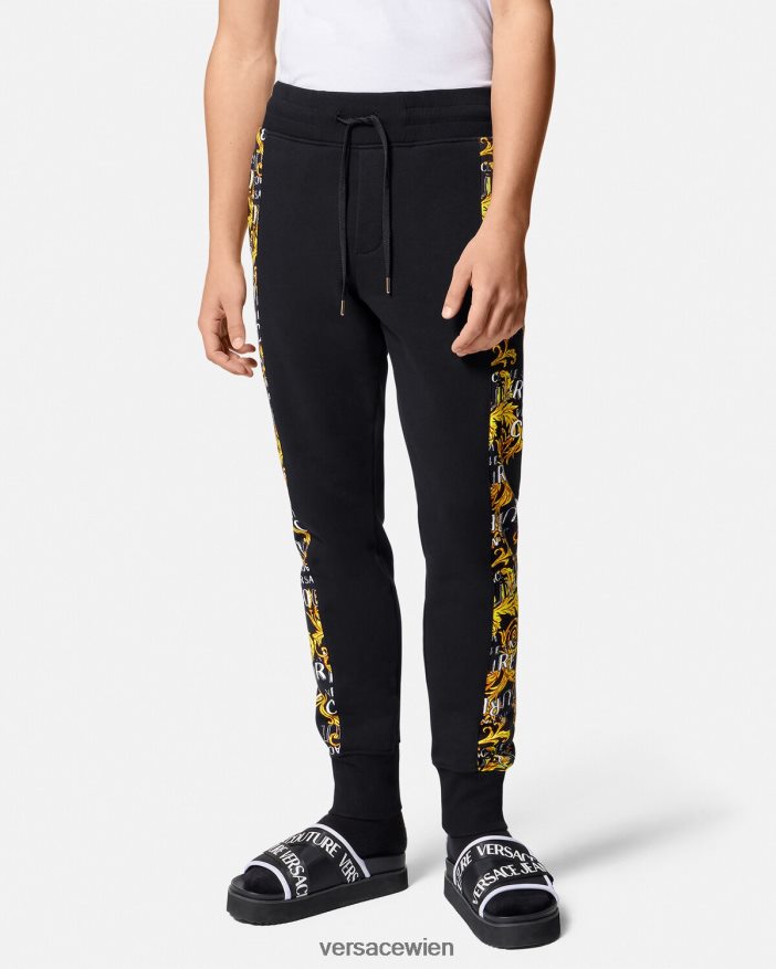 schwarzes Gold Jogginghose mit Logo-Couture Versace Männer Kleidung 8N4XJD2427