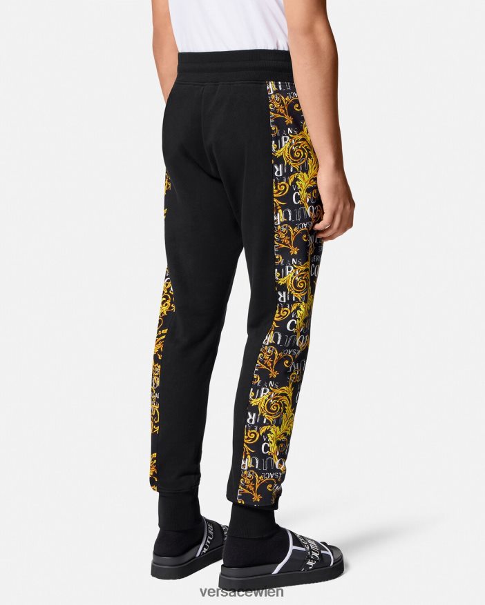 schwarzes Gold Jogginghose mit Logo-Couture Versace Männer Kleidung 8N4XJD2427