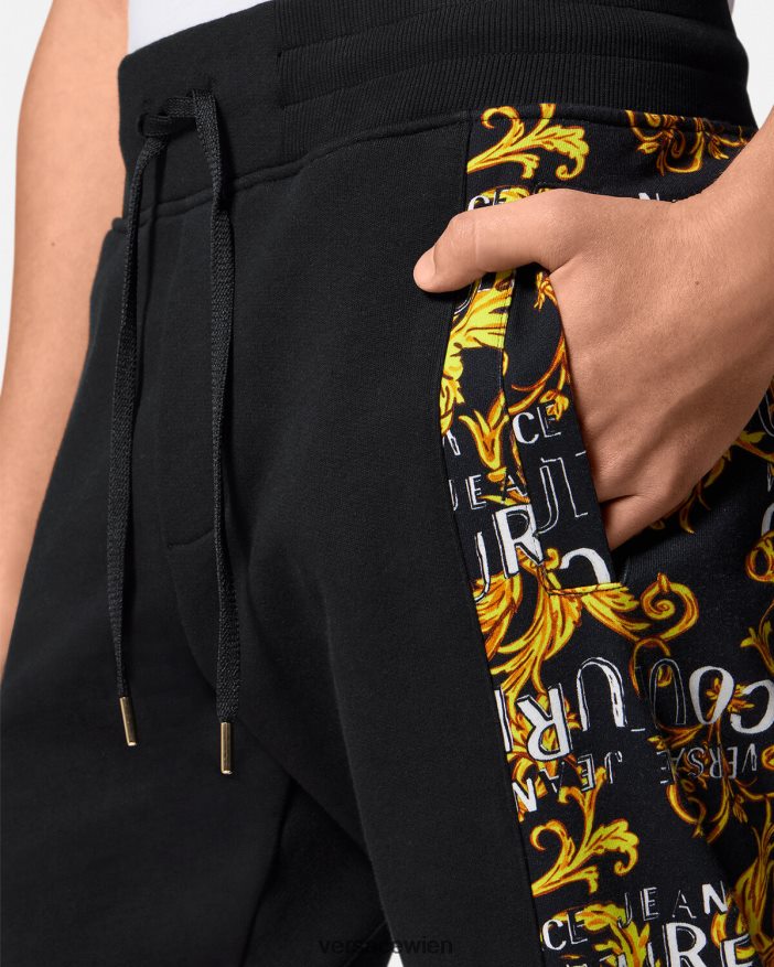 schwarzes Gold Jogginghose mit Logo-Couture Versace Männer Kleidung 8N4XJD2427