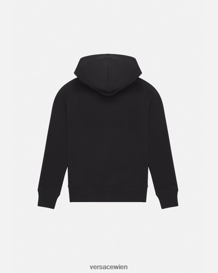 schwarzes Gold Kapuzenpullover mit Logo Versace Frauen Kleidung 8N4XJD2234