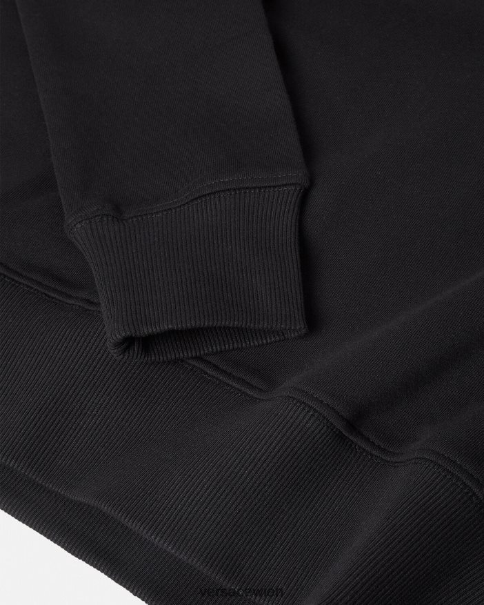 schwarzes Gold Kapuzenpullover mit Logo Versace Frauen Kleidung 8N4XJD2234