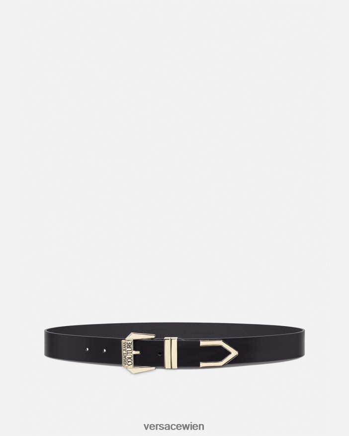 schwarzes Gold Logo-Gürtel Versace Männer Zubehör 8N4XJD2499