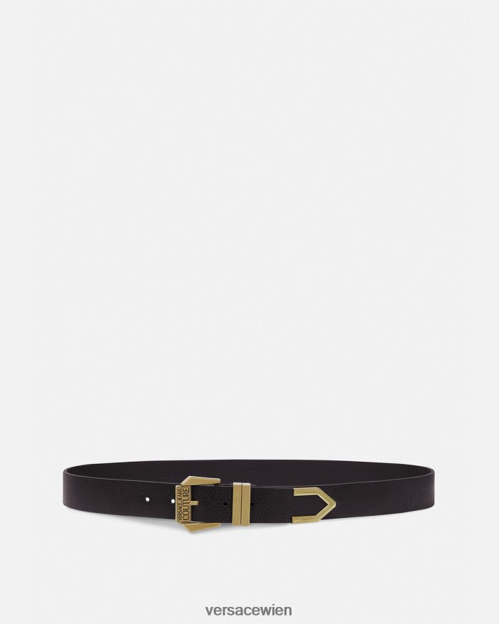 schwarzes Gold Logo-Gürtel Versace Männer Zubehör 8N4XJD2500