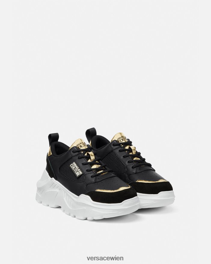 schwarzes Gold Speedtrack-Sneaker Versace Frauen Schuh 8N4XJD2265