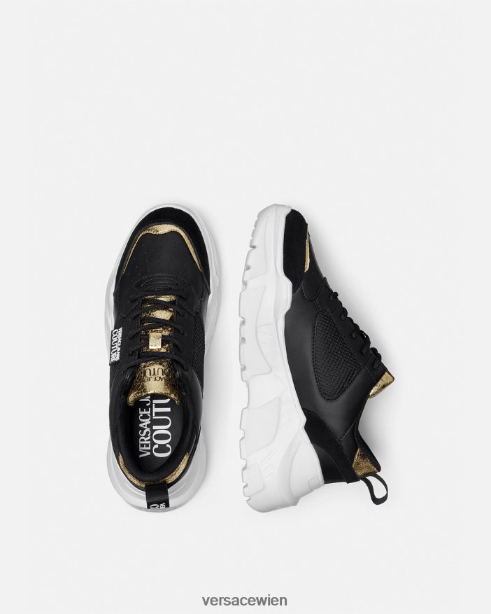 schwarzes Gold Speedtrack-Sneaker Versace Frauen Schuh 8N4XJD2265