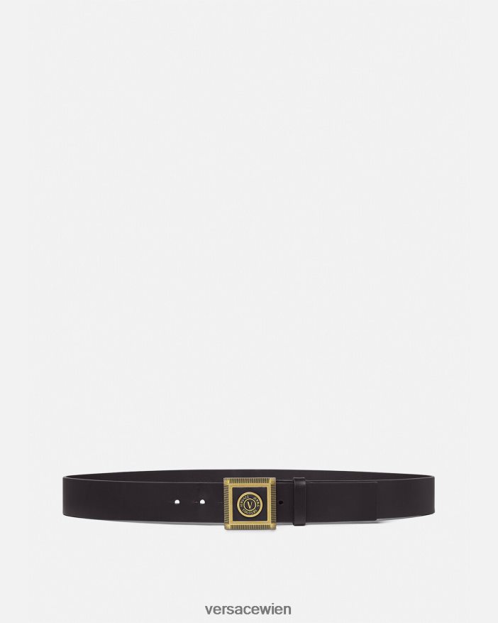 schwarzes Gold V-Emblem-Gürtel Versace Männer Zubehör 8N4XJD2504