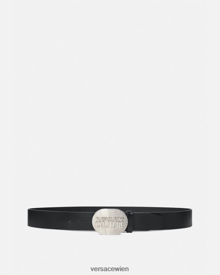 schwarzes Silber Rodeo-Gürtel mit Logo Versace Männer Zubehör 8N4XJD2511