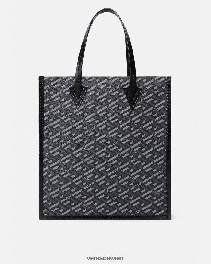 schwarzgrau Große La Greca-Tragetasche mit Signatur Versace Männer Taschen 8N4XJD1476