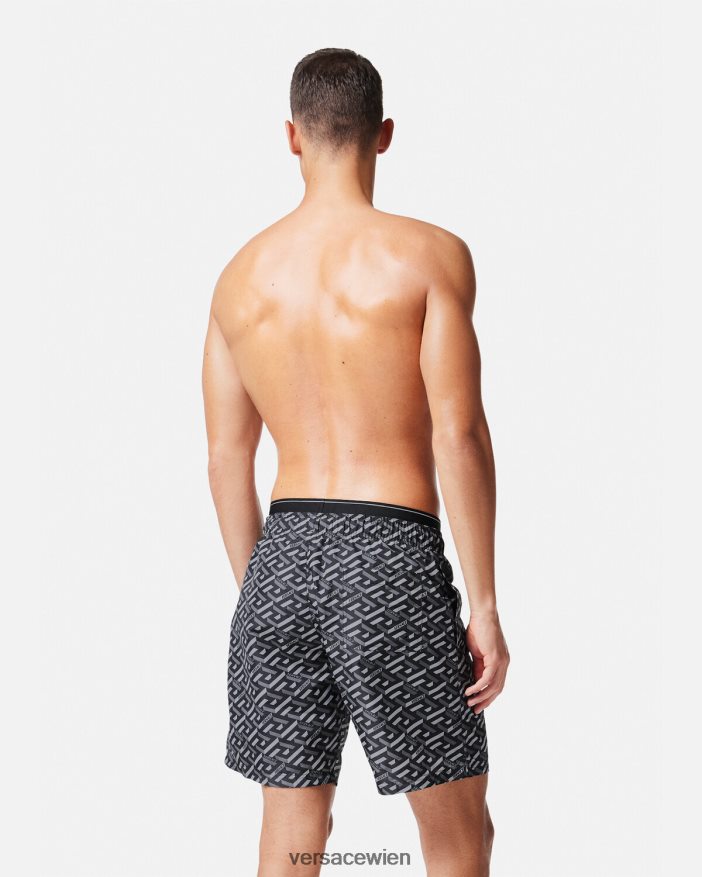 schwarzgrau La Greca-Boardshorts Versace Männer Unterwäsche und Strandbekleidung 8N4XJD1800