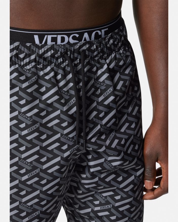schwarzgrau La Greca-Boardshorts Versace Männer Unterwäsche und Strandbekleidung 8N4XJD1800