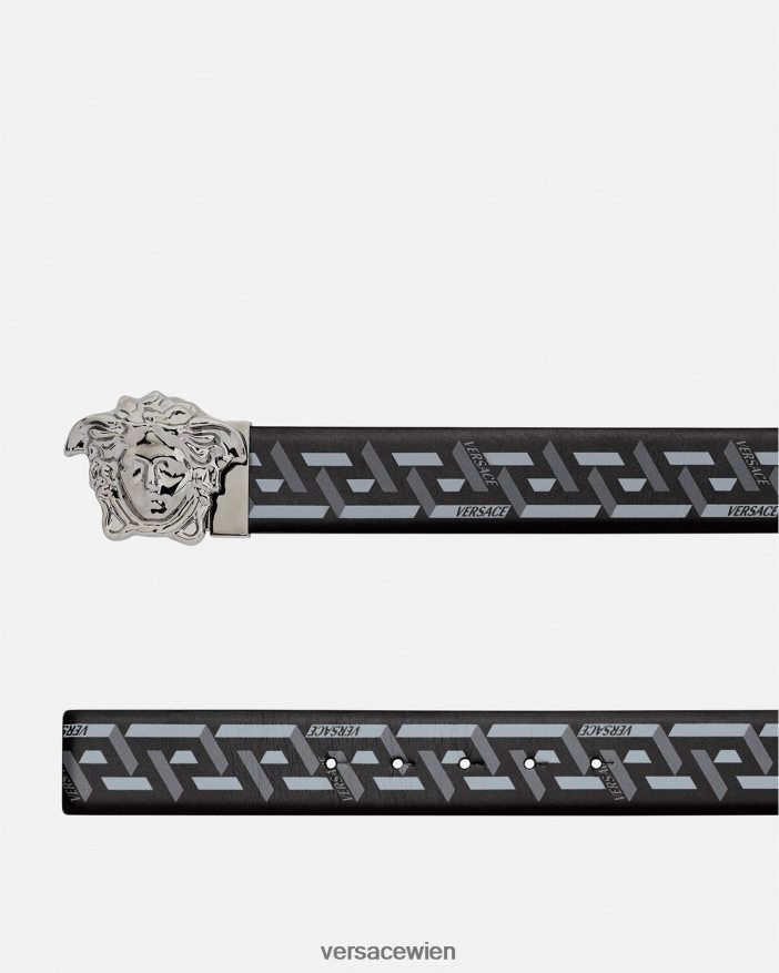 schwarzgrau La Greca Medusa Wendegürtel Versace Männer Zubehör 8N4XJD1628