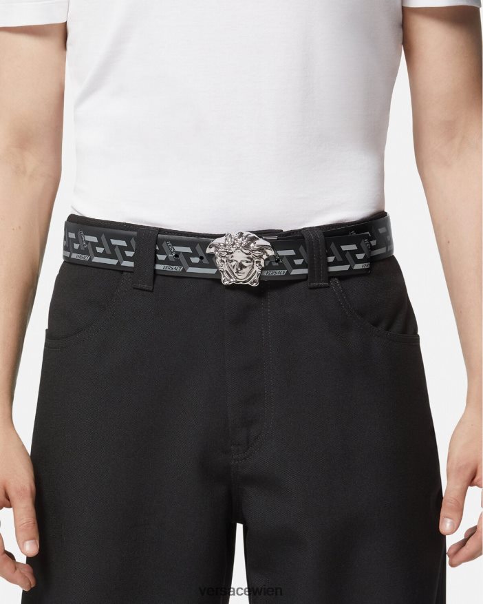 schwarzgrau La Greca Medusa Wendegürtel Versace Männer Zubehör 8N4XJD1628