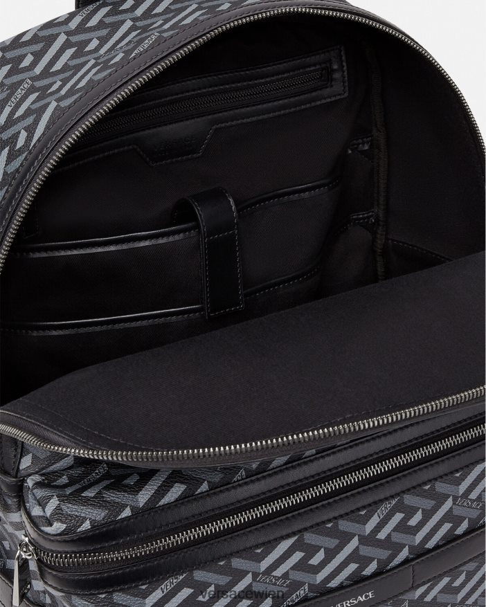 schwarzgrau La Greca-Signatur-Rucksack Versace Männer Taschen 8N4XJD1487