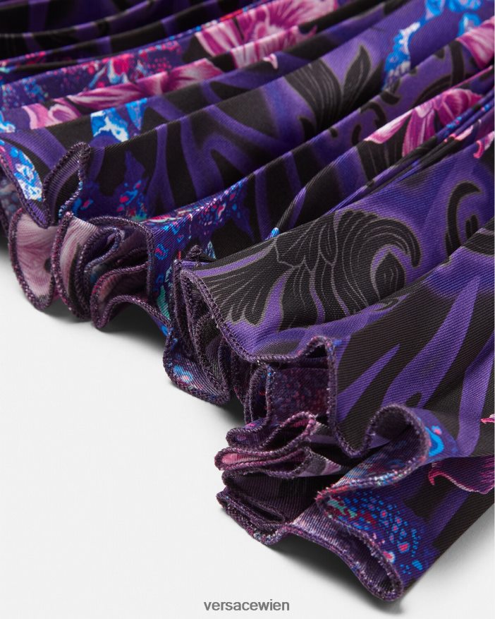 violett  bedruckt Faltenrock im Orchideen-Barocco-Stil Versace Kinder Kleidung 8N4XJD2006
