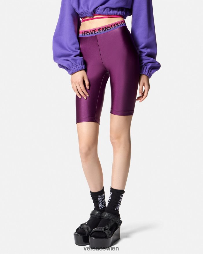 violett Fahrradshorts mit Logo Versace Frauen Kleidung 8N4XJD2242