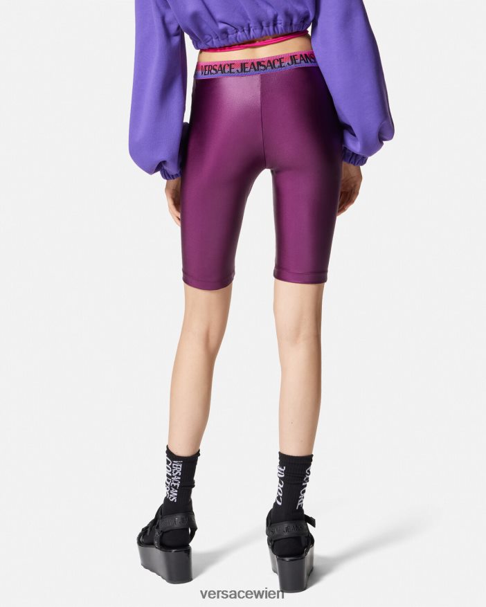 violett Fahrradshorts mit Logo Versace Frauen Kleidung 8N4XJD2242