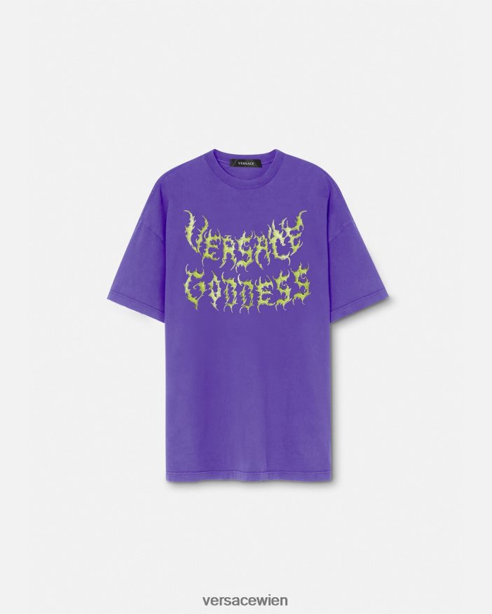 violett Göttin übergroßes T-Shirt Versace Frauen Kleidung 8N4XJD151