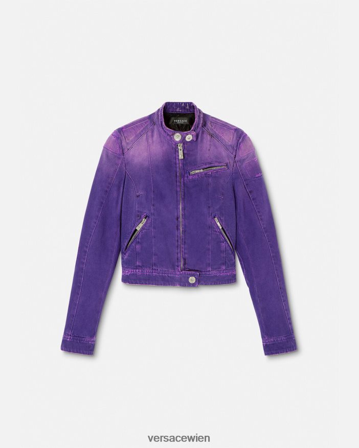 violett Medusa-Jeans-Bikerjacke Versace Frauen Kleidung 8N4XJD93