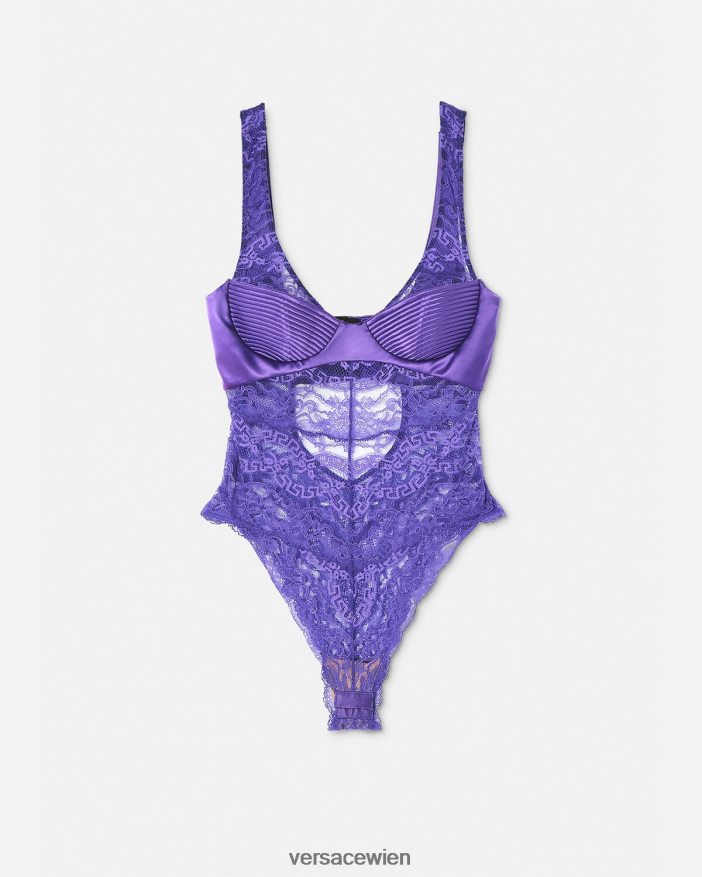 violett Spitzen-Body Versace Frauen Unterwäsche und Strandbekleidung 8N4XJD1078