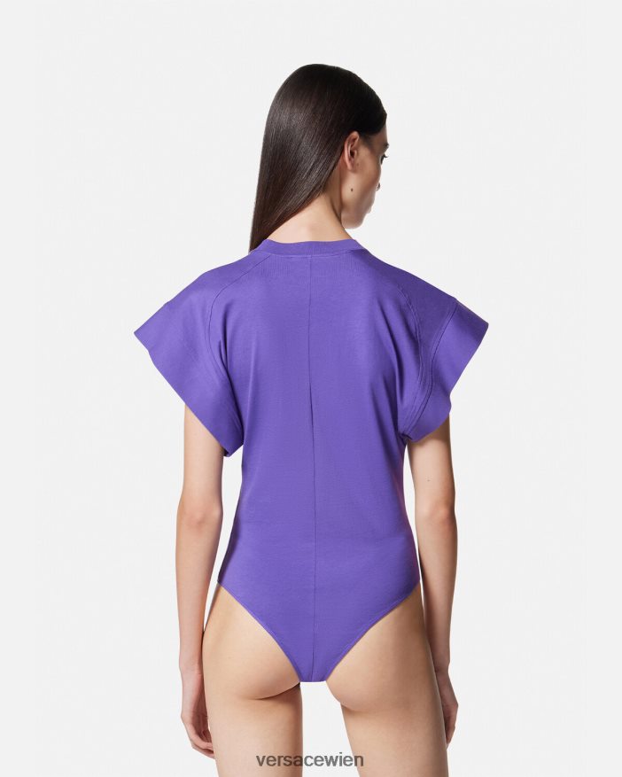 violett T-Shirt mit Logo-Body Versace Frauen Kleidung 8N4XJD2163