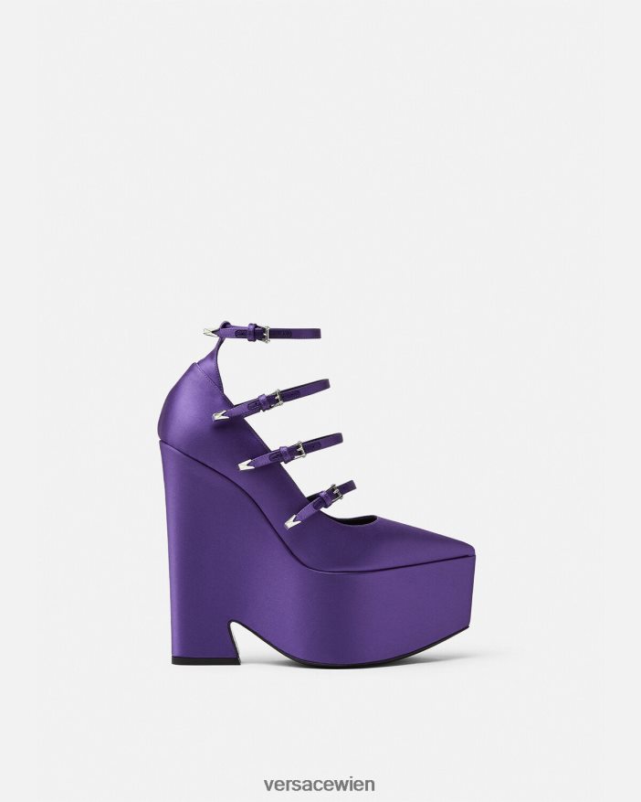 violett Tempest-Plateaupumps aus Satin Versace Frauen Schuh 8N4XJD496