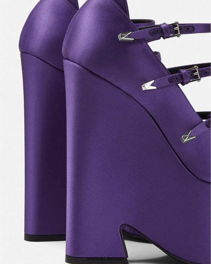 violett Tempest-Plateaupumps aus Satin Versace Frauen Schuh 8N4XJD496