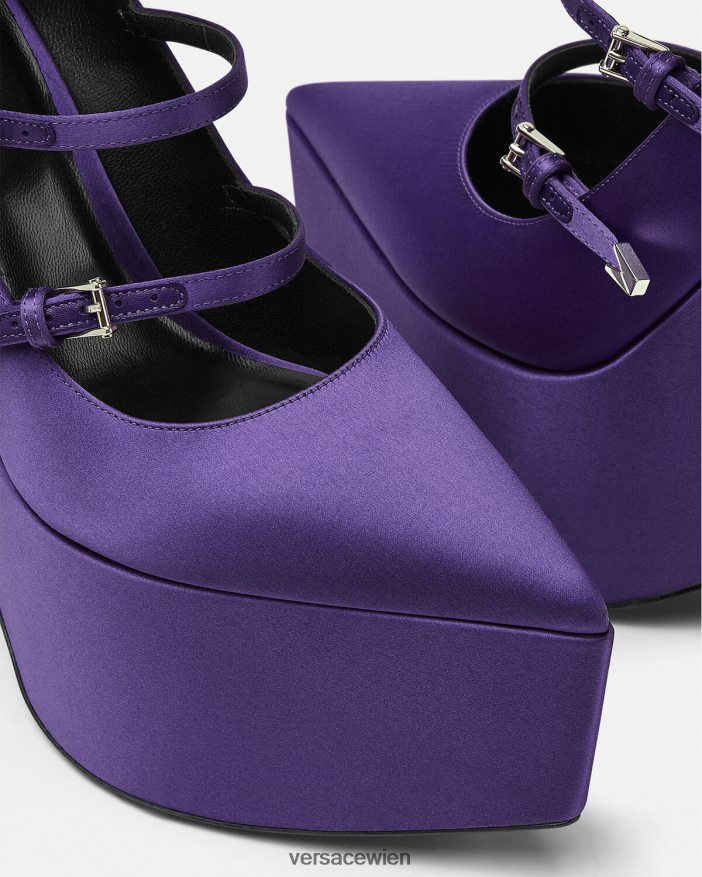 violett Tempest-Plateaupumps aus Satin Versace Frauen Schuh 8N4XJD496