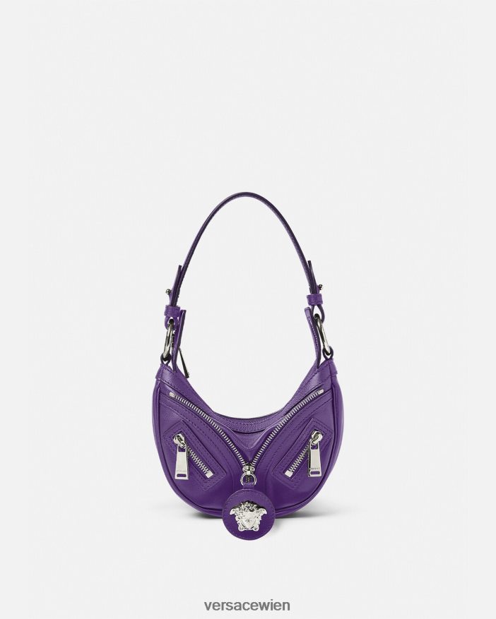 violett Wiederholen Sie die Mini-Hobo-Tasche Versace Frauen Taschen 8N4XJD296